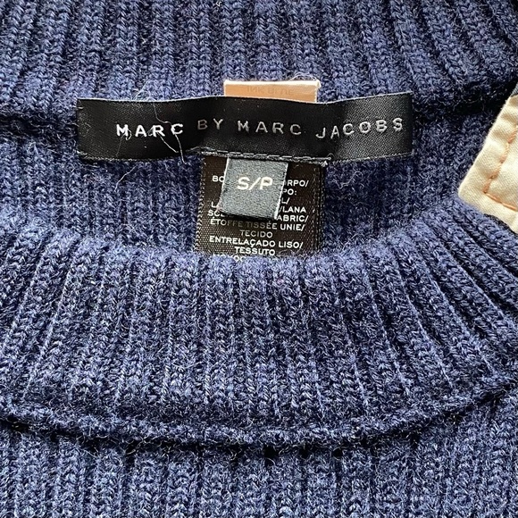 Marc By Marc Jacobs Navy and Leopard Print Sweater - Picture 7 of 7